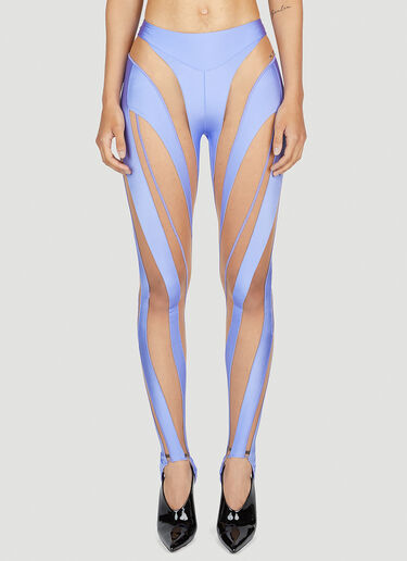 Mugler Mesh Panel Leggings Purple mug0252021