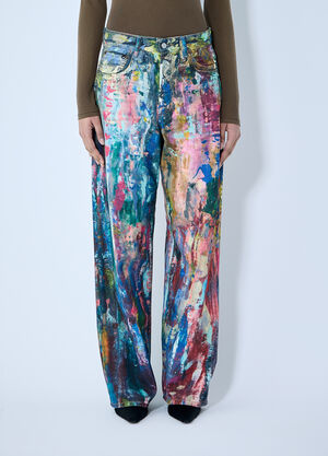 Acne Studios Paint-Splattered Jeans Navy acn0260006