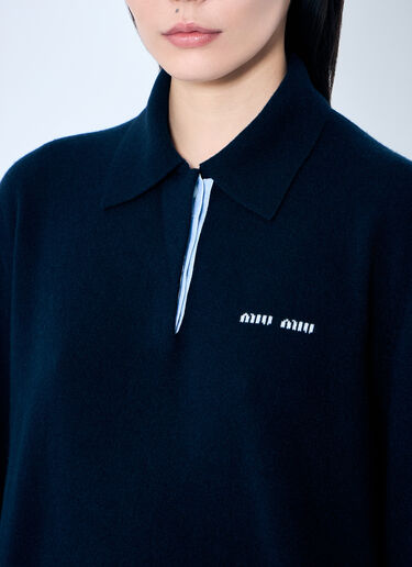 Miu Miu Cashmere Polo Sweater Black miu0359002