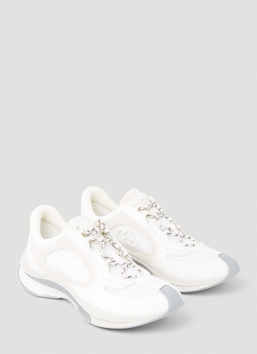 Gucci Suede Run Logo Embossed Sneakers White guc0153075
