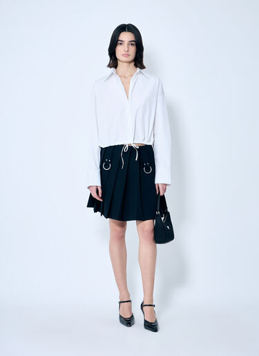 Prada Pleated Wool Skirt Blue pra0260023