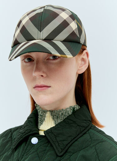 Burberry 格纹棒球帽 绿色 bur0355008