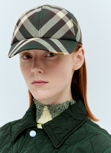 Burberry Check Baseball Cap Green bur0355008