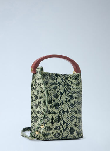 LN-CC® - Dries Van Noten: Snake-Embossed Leather Top Handle Bag - Green Dries Van Noten Snake-Embossed Leather Top Handle Bag Green dvn0265016