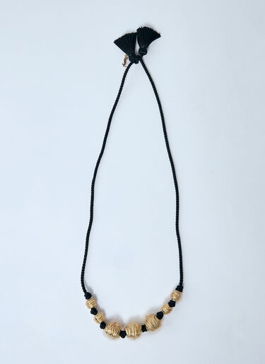 Saint Laurent 금속과 태슬 목걸이  블랙 sla0259047