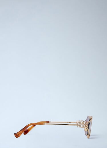 Miu Miu MU 52YS Oval Sunglasses Gold lmu0364003