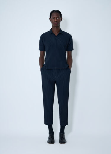 Pleated Polo Shirt Homme Plissé Issey Miyake Pleated Polo Shirt Navy hmp0162015