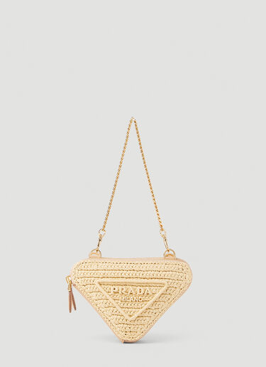 Prada Triangle Chain Wallet Natural pra0252033
