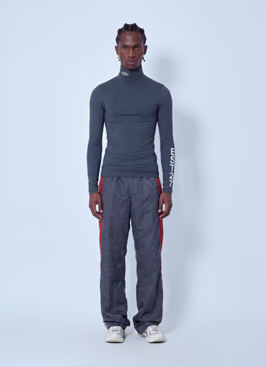 LN-CC® - Lacoste: Runway High Neck Printed Stretch T-shirt - Grey Lacoste Runway High Neck Printed Stretch T-shirt Grey lac0166004