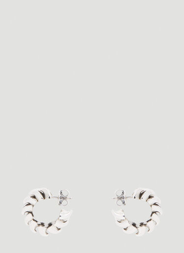 Twisted Hoop Earrings Bottega Veneta Twisted Hoop Earrings Silver bov0253090