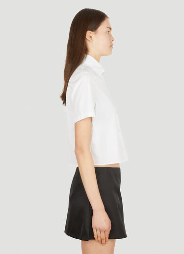 Prada 徽标铭牌短款衬衫 白色 pra0252003