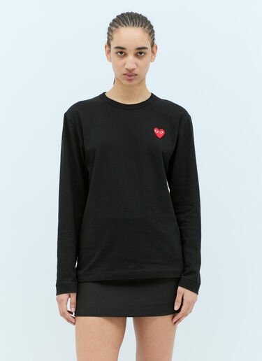 Comme Des Garçons PLAY Logo Patch Long-Sleeve T-Shirt Black cpl0355013