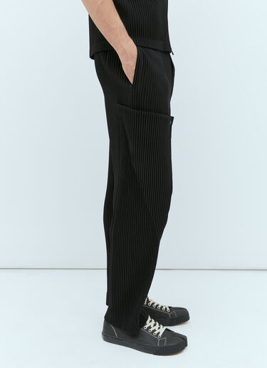 Homme Plissé Issey Miyake 언폴드 패널 구조 팬츠  블랙 hmp0154008
