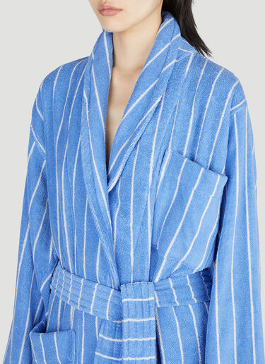 Tekla Striped Hooded Bath Robe Blue tek0353011