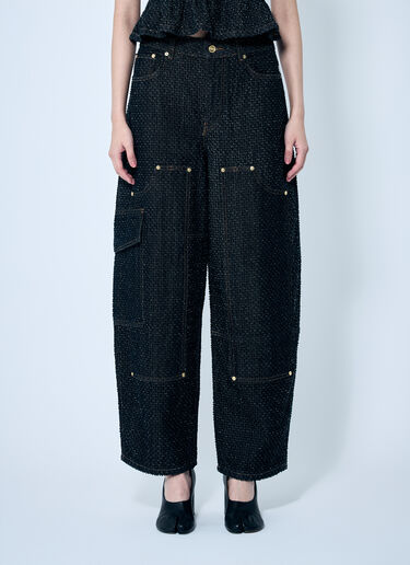 GANNI Fluffy Denim Carpenter Jeans Black gan0259031