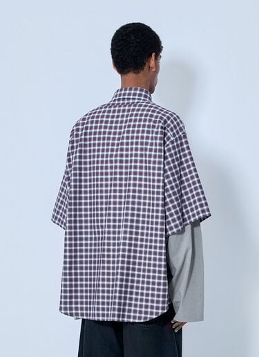 Balenciaga Layered Check Shirt Red bal0164004