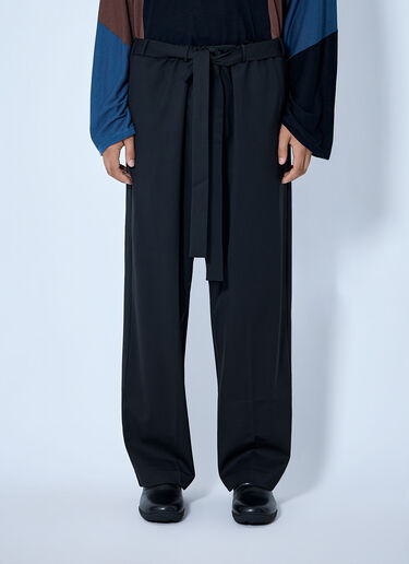 LN-CC® - Kiko Kostadinov: Laan Gathered Trousers - Black Kiko Kostadinov Laan Gathered Trousers Black kko0165001