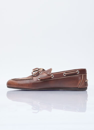 Miu Miu Lace-Up Loafers Brown miu0256013