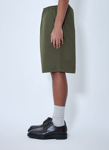 Prada Elastic Waist Cotton Shorts Green pra0163007