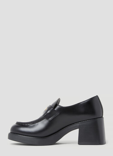 Miu Miu Leather Penny Loafers Black miu0254031