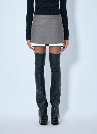 LN-CC® - Rick Owens: Fog Cutoff Mini Skirt - Grey Rick Owens Fog Cutoff Mini Skirt Grey ric0265017