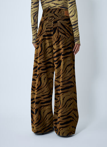 Printed Flock Denim Jeans GANNI Printed Flock Denim Jeans Khaki gan0262027