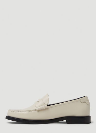 Monogram Plaque Loafers Saint Laurent Monogram Plaque Loafers White sla0249075