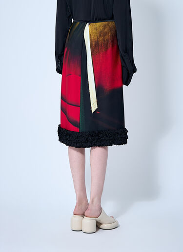Jil Sander プリントミディスカート  ブラック jil0260004