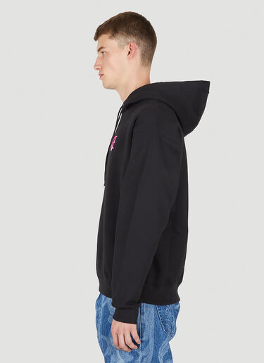 Versace Logo Embroidered Hooded Sweatshirt Black ver0149001