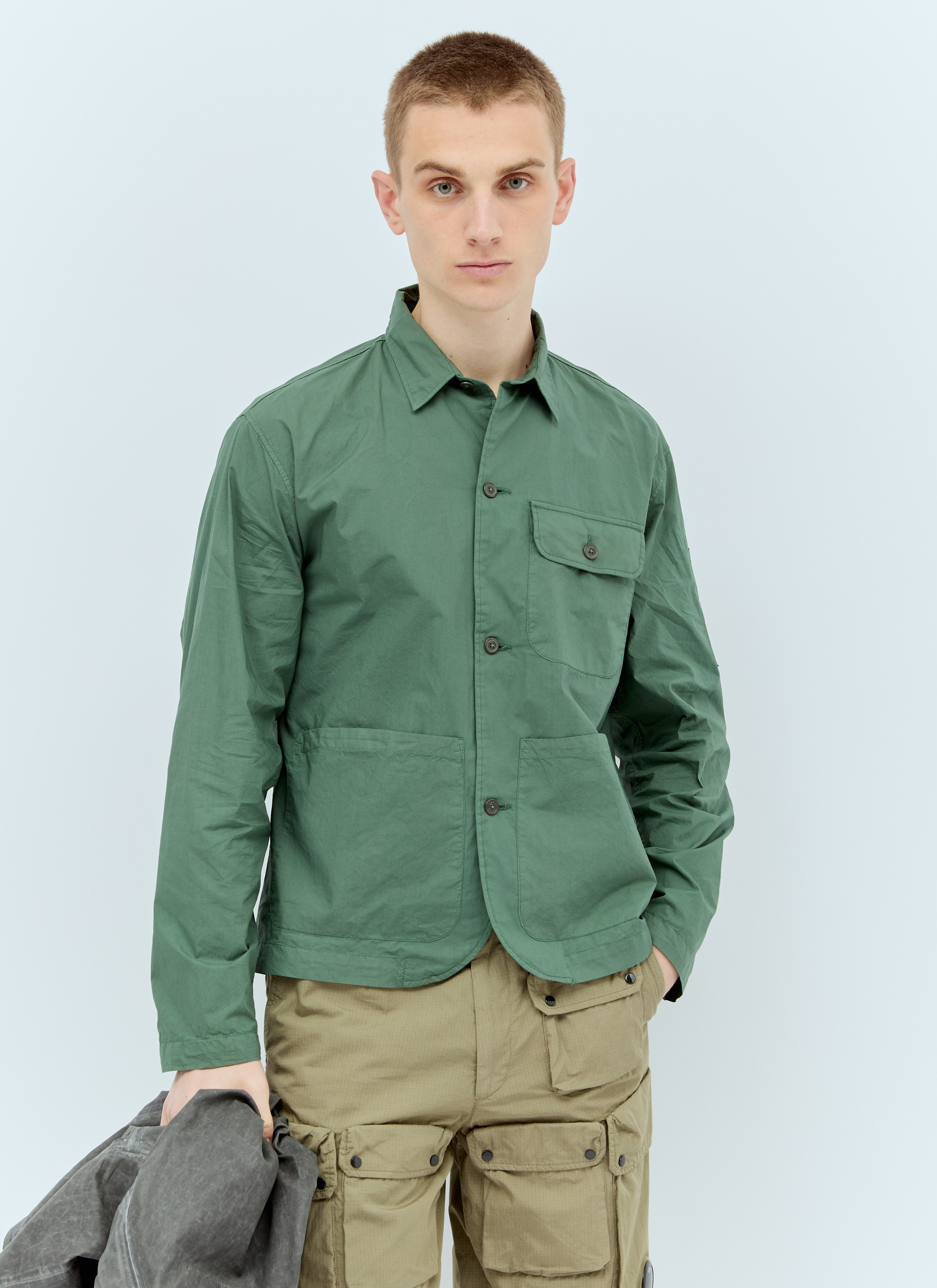 C.P. Company Men's' Poplin Workwear Shirt in Green | LN-CC®