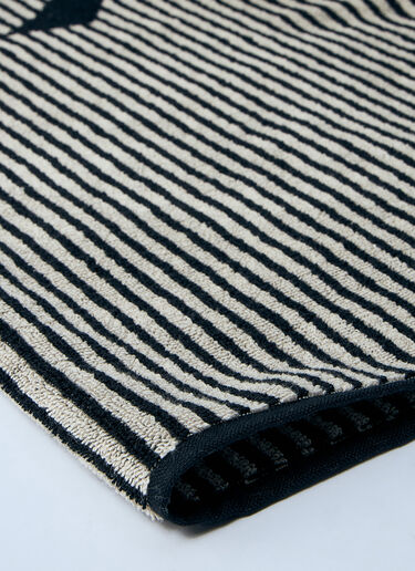Saint Laurent Cassandre Striped Towel Black sla0260023