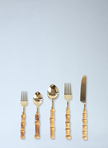 Set Of Five Bamboo Cutlery Set Les-Ottomans Set Of Five Bamboo Cutlery Set Multicolour wps0692049
