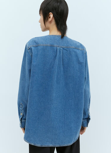 TOTEME Collarless Denim Shirt Blue tot0256002