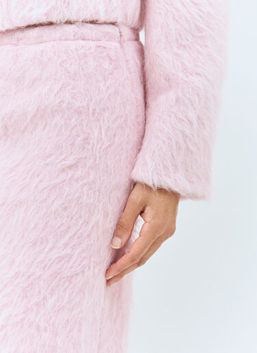 Dries Van Noten Fluffy Midi Skirt Pink dvn0258007