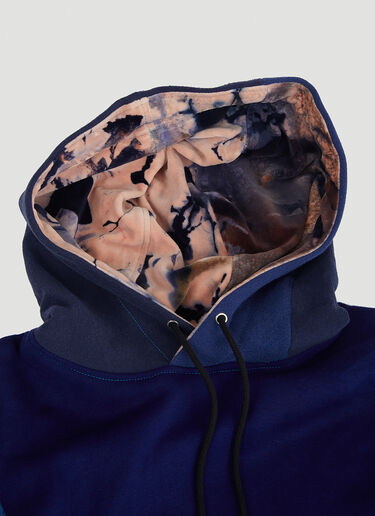 DRx FARMAxY FOR LN-CC Monochromatic Deconstructed Panelling Hooded Sweatshirt Blue drx0346012