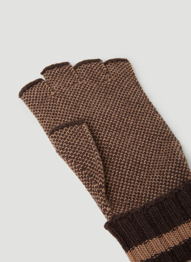 Gucci GG Jacquard Fingerless Gloves Brown guc0153104