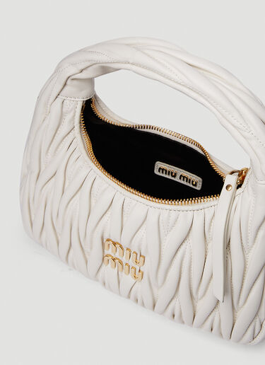 Miu Miu 원더 미니 호보 핸드백 화이트 miu0251016