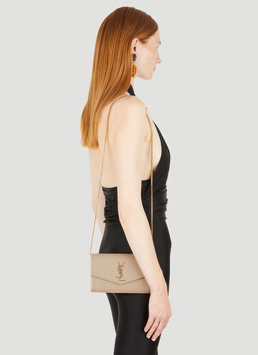 Saint Laurent Uptown Chain Shoulder Bag Beige sla0247122
