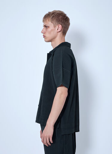 Homme Plissé Issey Miyake August Pleated Button-Down Shirt Dark Grey hmp0166016