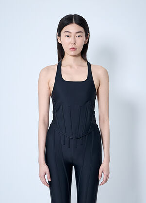 Mugler ストレッチコルセットトップ  ブラック mug0259006