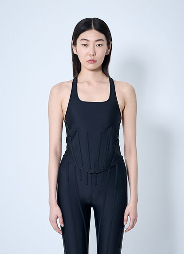 Mugler Stretch Corset Top Black mug0259006