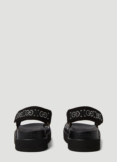 Gucci Crystal Jacquard Platform Sandals Black guc0250110
