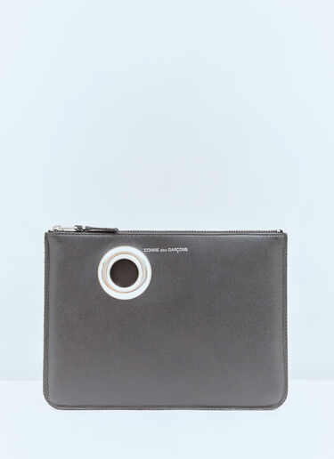 Comme des Garçons Wallet 실버 아이릿 파우치 블랙 cdw0357012