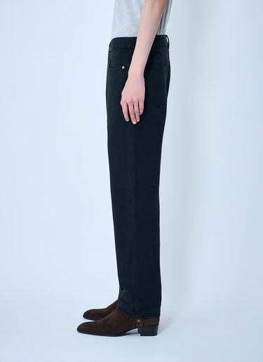 Saint Laurent Loose Straight Denim Pants Black sla0164001