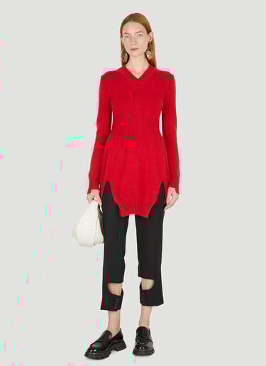 Alexander McQueen Knitted Mini Dress Red amq0249013