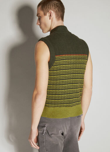 Marni Striped Wool Gilet Green mni0155006