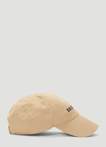 Balenciaga Logo Motif Baseball Cap Beige bal0243098