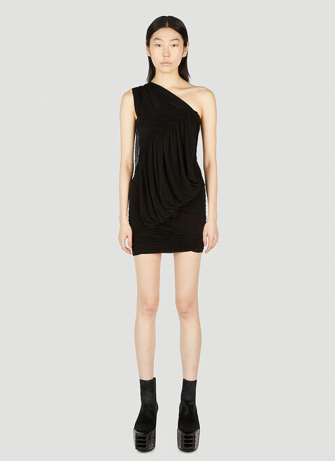 GANNI Edfu Draped Mini Dress Black gan0251023