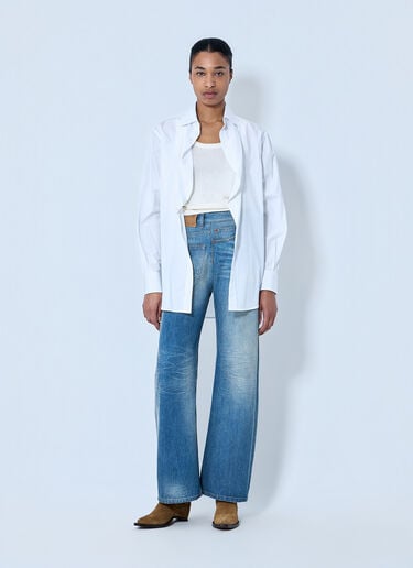 MM6 Maison Margiela Wide-Leg Distressed Denim Jeans Blue mmm0264060