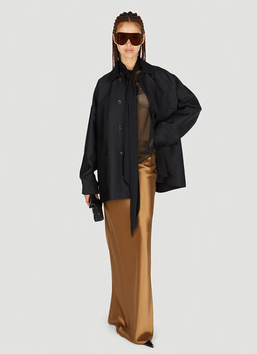 Saint Laurent Satin Maxi Skirt Brown sla0251025